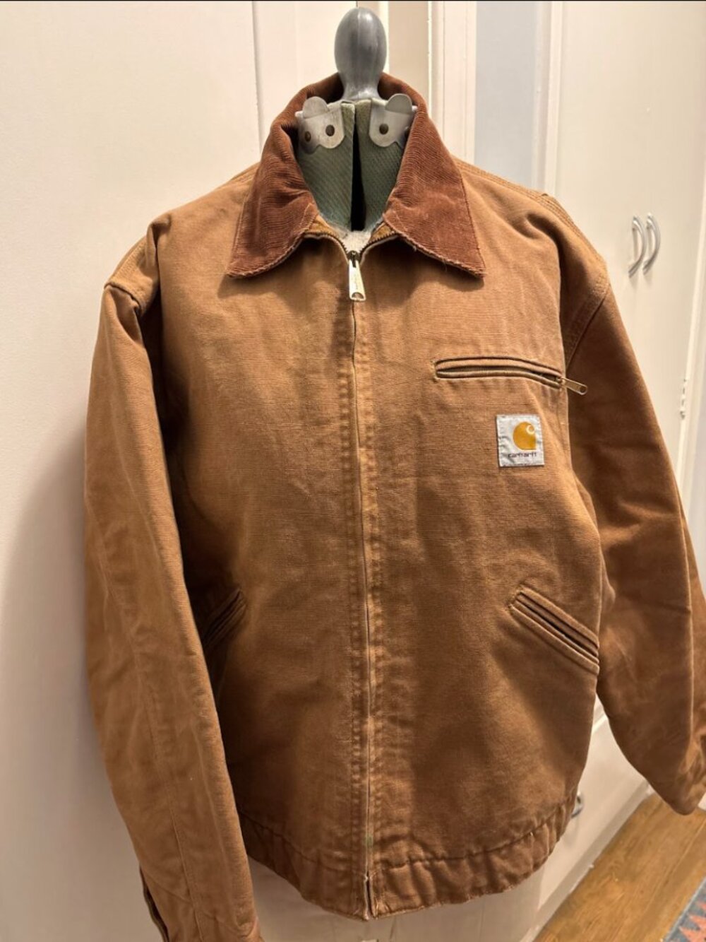 Vintage 2002 Carhartt J01 Detroit Jacket Brown Blanket Lined - Made in USA
